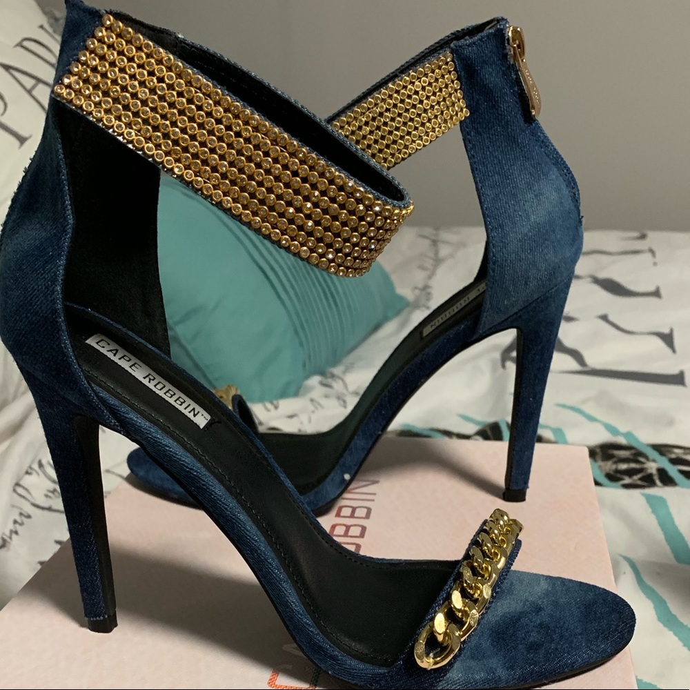 Denim heels